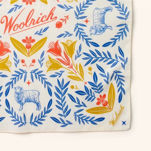Adult Graphic Print Cotton Bandana - Woolrich x Target Cream Multi - Picture 3 of 4
